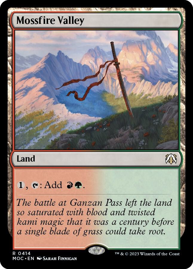 Mossfire Valley 414 card from Commander: March of the Machine