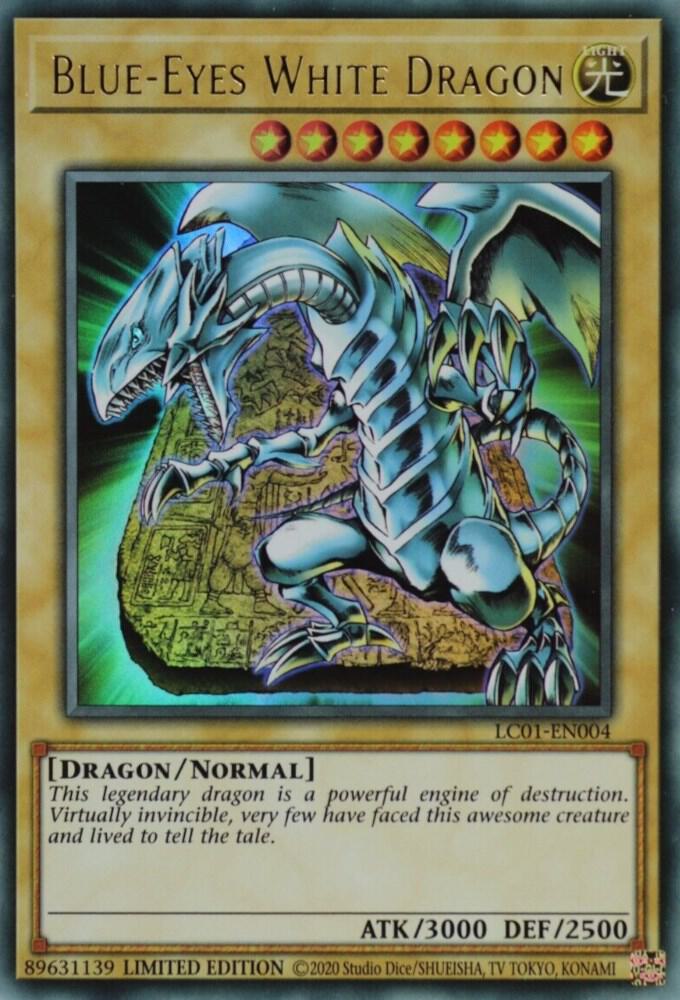 Blue-Eyes White Dragon (25th Anniversary Edition) LC01-EN004 card from Legendary Collection: 25th Anniversary Edition