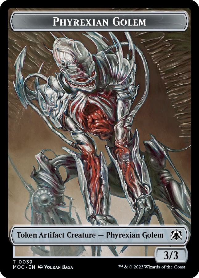 Phyrexian Golem // Phyrexian Horror Double-sided Token 39 // 40 card from Commander: March of the Machine