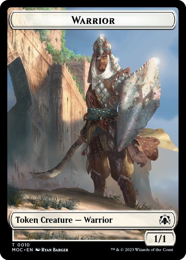 Warrior // Emblem - Elspeth, Sun's Champion Double-sided Token 10 // 43 card from Commander: March of the Machine