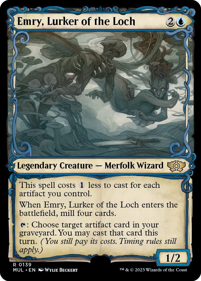 Emry, Lurker of the Loch (Halo Foil) 139 card from March of the Machine: Multiverse Legends