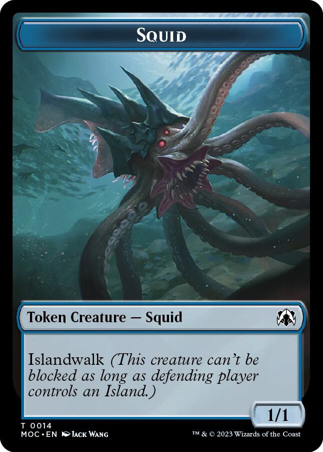 Squid // Human Double-sided Token 14 // 26 card from Commander: March of the Machine
