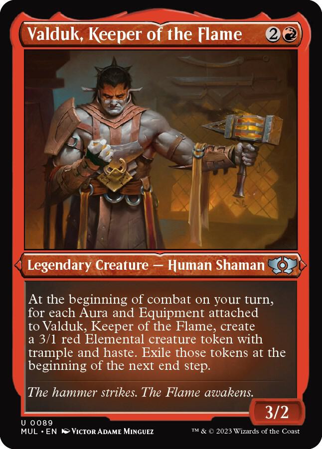 Valduk, Keeper of the Flame (Foil Etched) 89 card from March of the Machine: Multiverse Legends