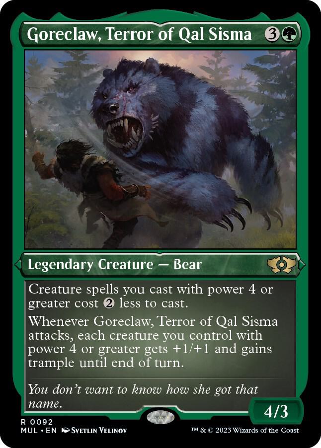 Goreclaw, Terror of Qal Sisma (Foil Etched) 92 card from March of the Machine: Multiverse Legends