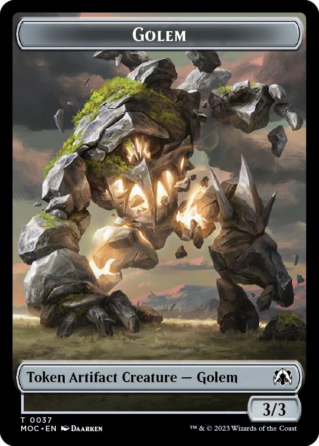 Golem // Clue Double-sided Token 37 // 33 card from Commander: March of the Machine