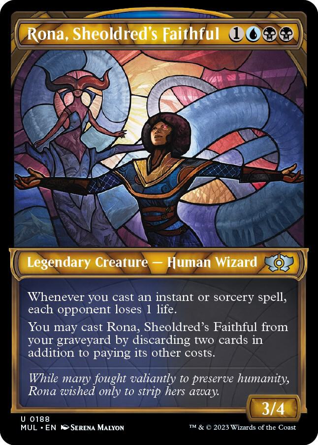 Rona, Sheoldred's Faithful (Halo Foil) 188 card from March of the Machine: Multiverse Legends