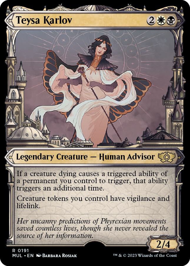 Teysa Karlov (Halo Foil) 191 card from March of the Machine: Multiverse Legends