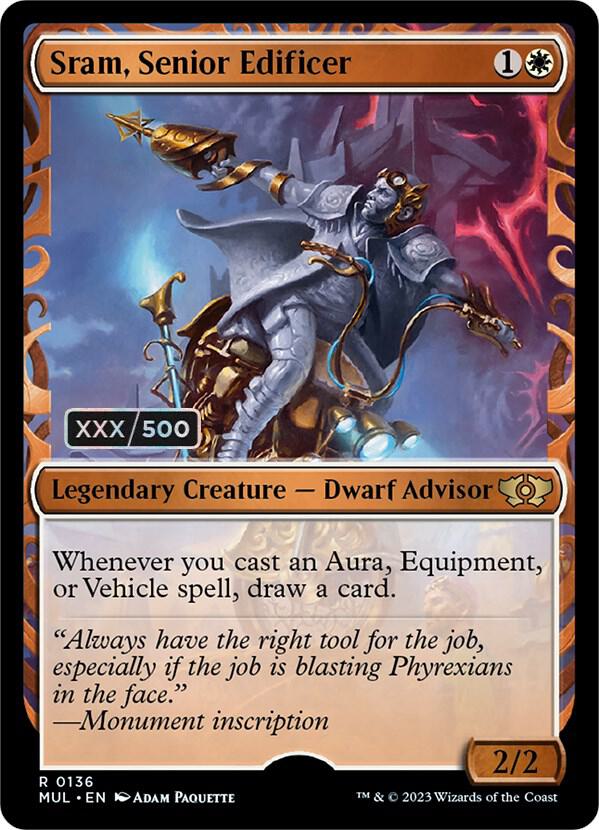 Sram, Senior Edificer (Serial Numbered) 136 card from March of the Machine: Multiverse Legends