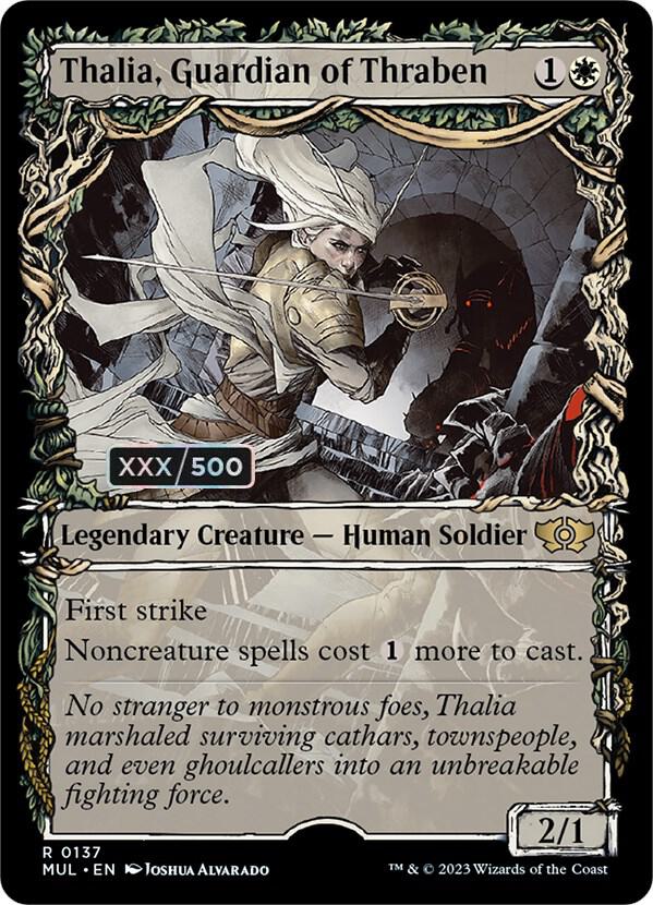 Thalia, Guardian of Thraben (Serial Numbered) 137 card from March of the Machine: Multiverse Legends