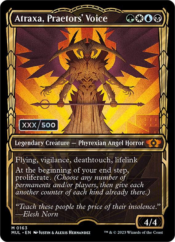 Atraxa, Praetors' Voice (Serial Numbered) 163 card from March of the Machine: Multiverse Legends