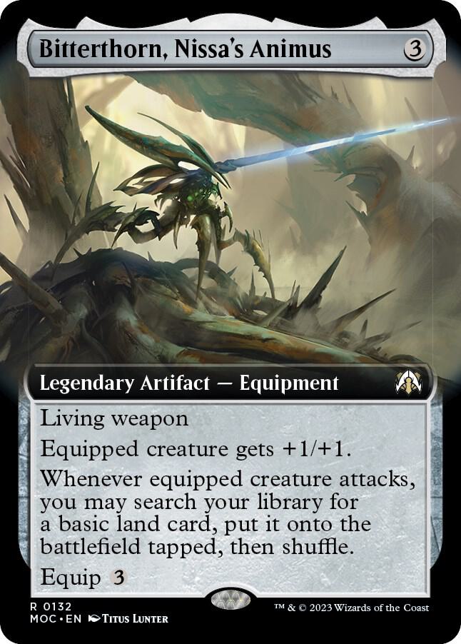 Bitterthorn, Nissa's Animus (Extended Art) 132 card from Commander: March of the Machine