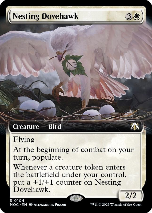 Nesting Dovehawk (Extended Art) 104 card from Commander: March of the Machine