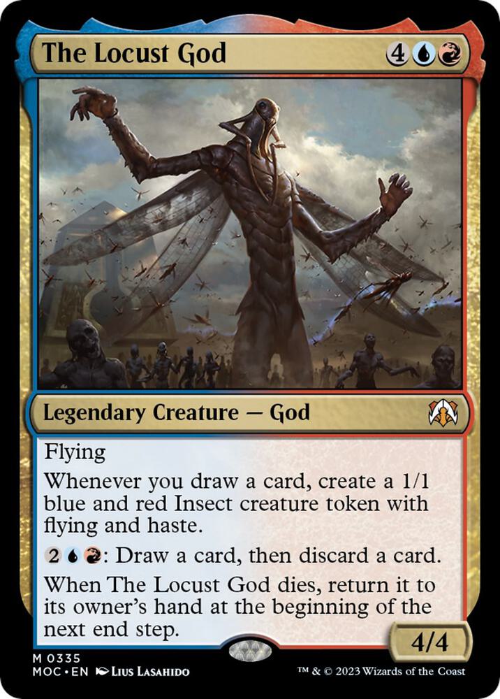 The Locust God 335 card from Commander: March of the Machine