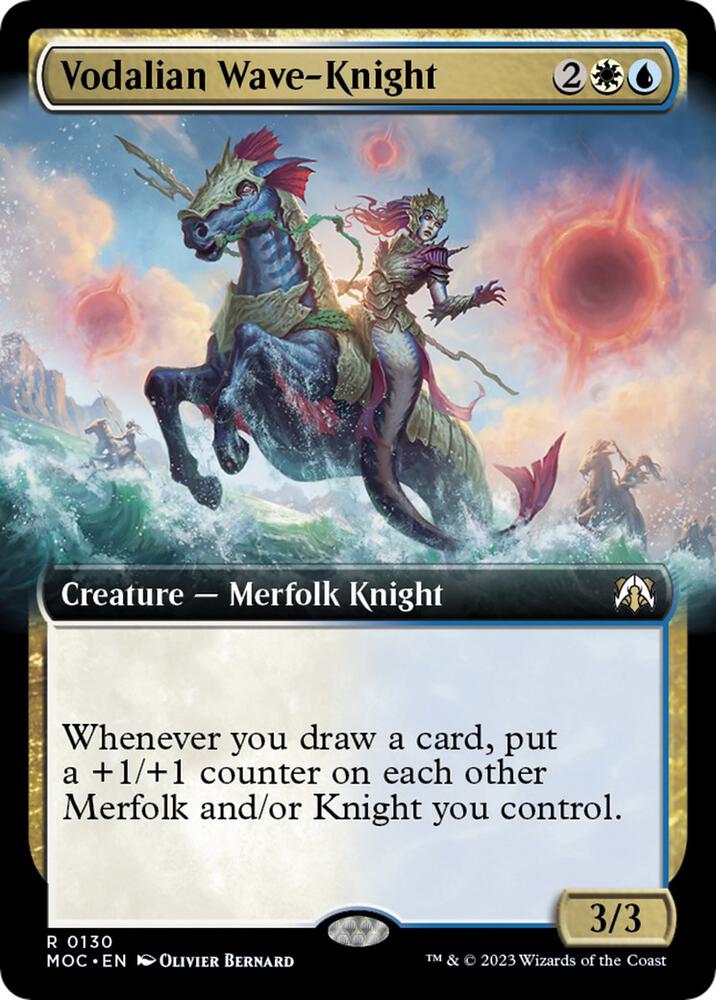 Vodalian Wave-Knight (Extended Art) 130 card from Commander: March of the Machine