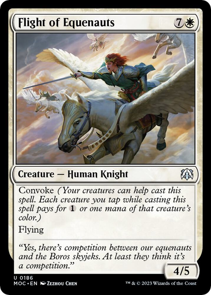 Flight of Equenauts 186 card from Commander: March of the Machine