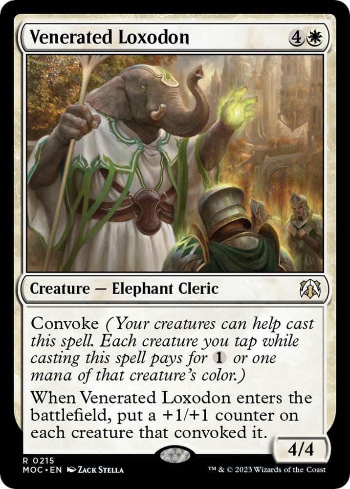 Venerated Loxodon 215 card from Commander: March of the Machine
