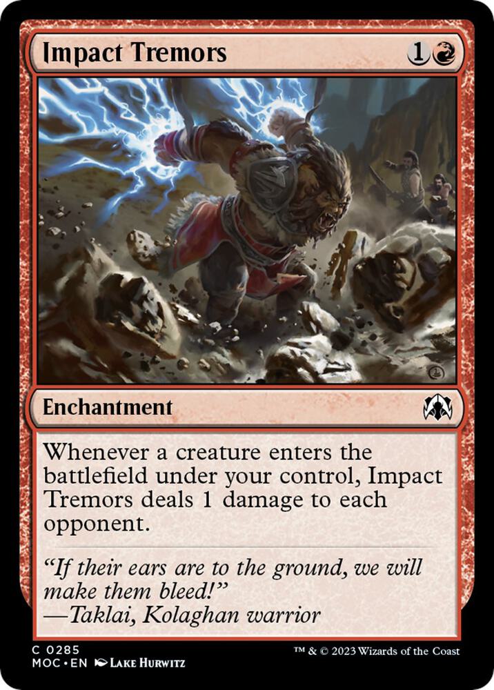 Impact Tremors 285 card from Commander: March of the Machine