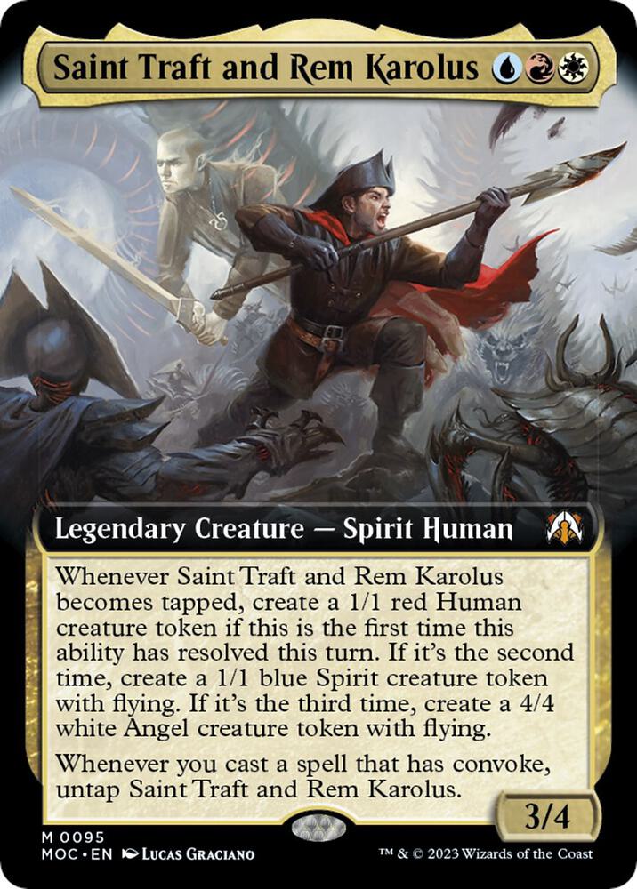 Saint Traft and Rem Karolus (Extended Art) 95 card from Commander: March of the Machine