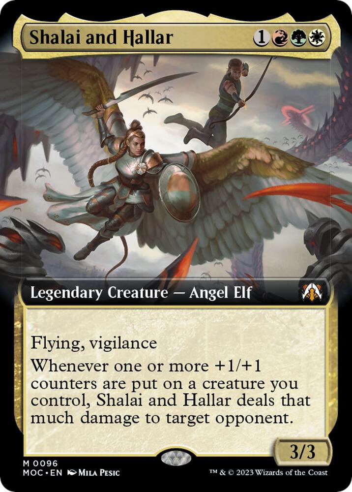 Shalai and Hallar (Extended Art) 96 card from Commander: March of the Machine