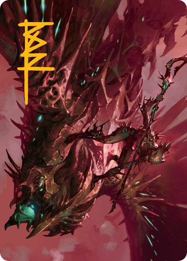 Skyclave Invader Art Card (Gold-Stamped Signature) 18 card from Art Series: March of the Machine