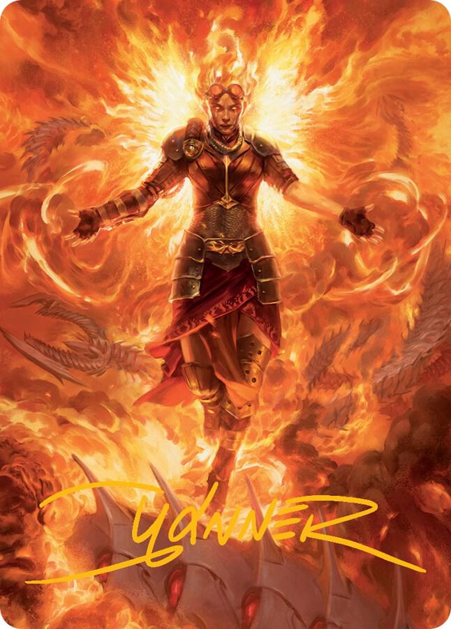 Chandra, Hope's Beacon Art Card (Gold-Stamped Signature) 30 card from Art Series: March of the Machine