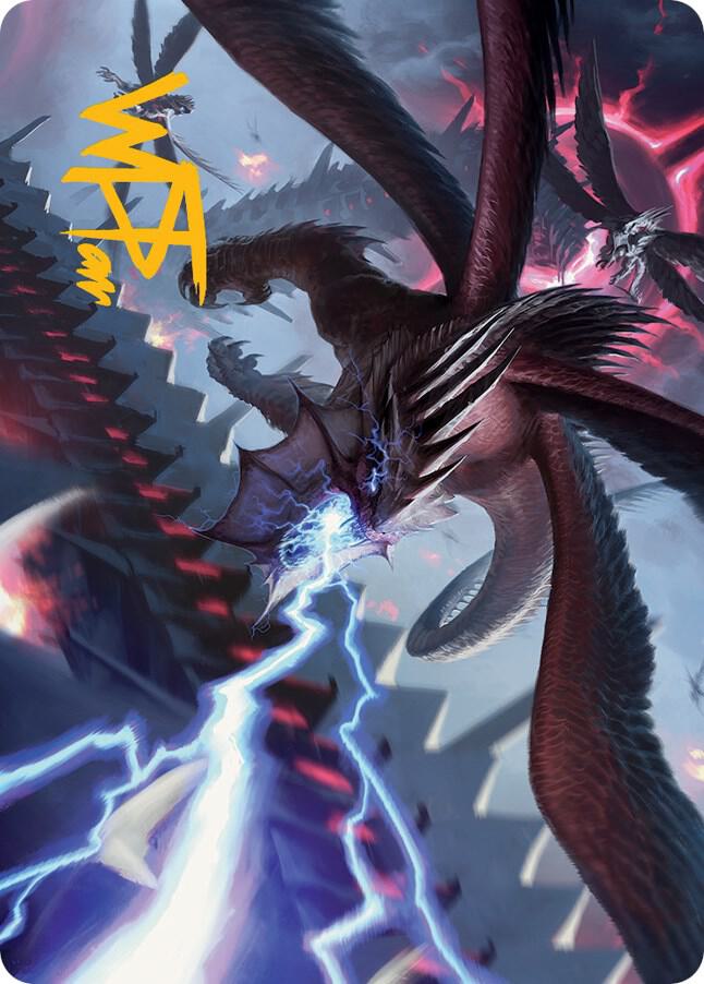 Defiant Thundermaw Art Card (Gold-Stamped Signature) 35 card from Art Series: March of the Machine