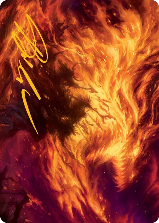 Stoke the Flames Art Card (Gold-Stamped Signature) 38 card from Art Series: March of the Machine