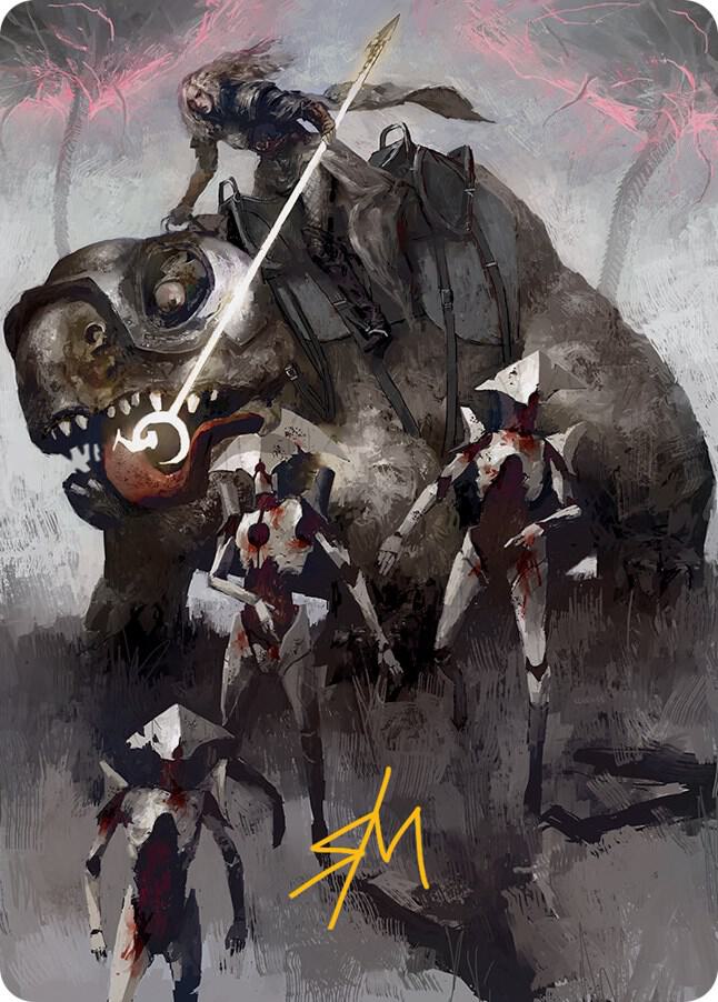 Thalia and The Gitrog Monster Art Card (Gold-Stamped Signature) 65 card from Art Series: March of the Machine