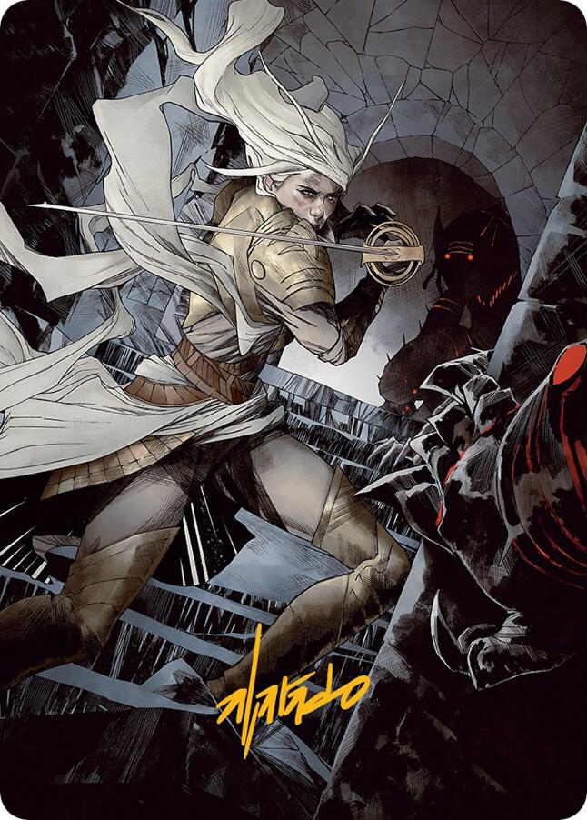 Thalia, Guardian of Thraben Art Card (Gold-Stamped Signature) 67 card from Art Series: March of the Machine