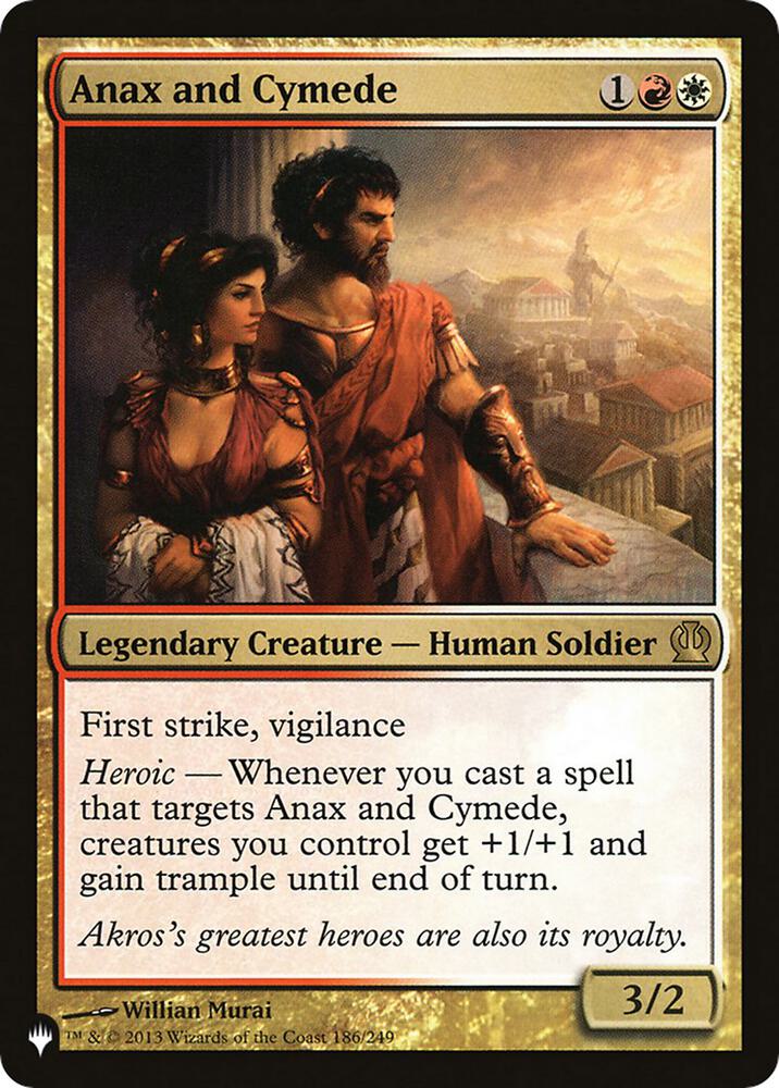 Anax and Cymede 186/249 card from The List Reprints