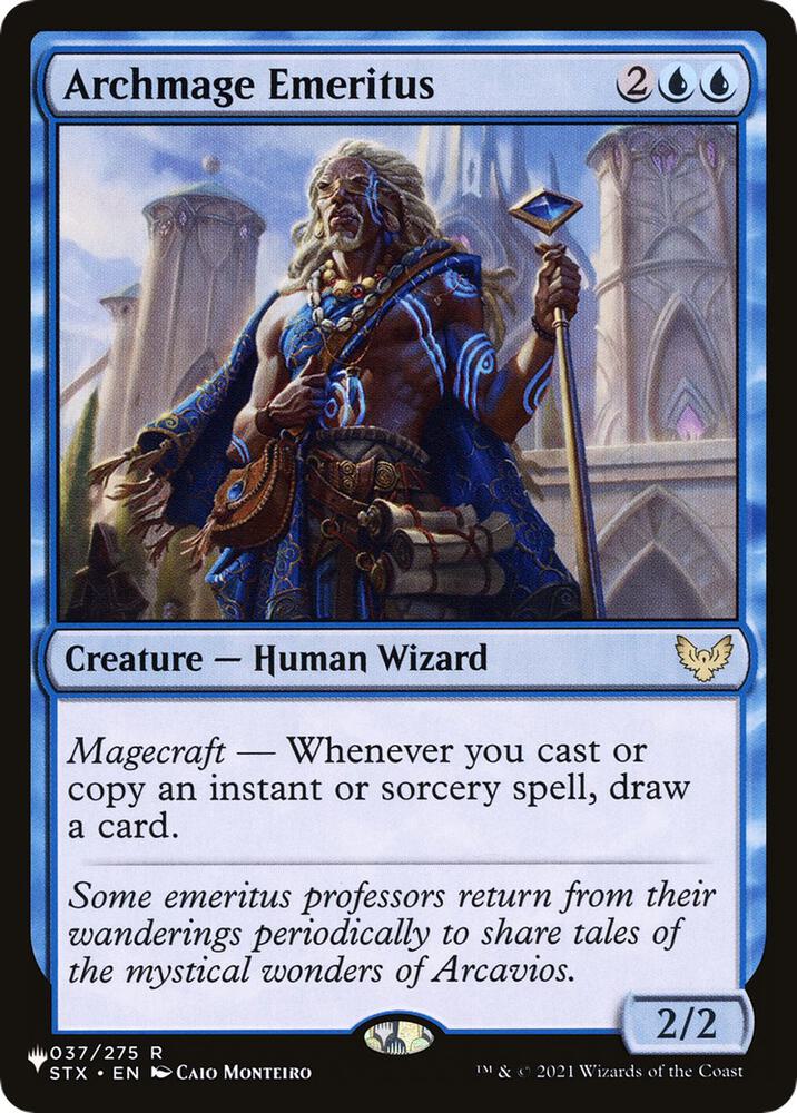 Archmage Emeritus 037/275 card from The List Reprints