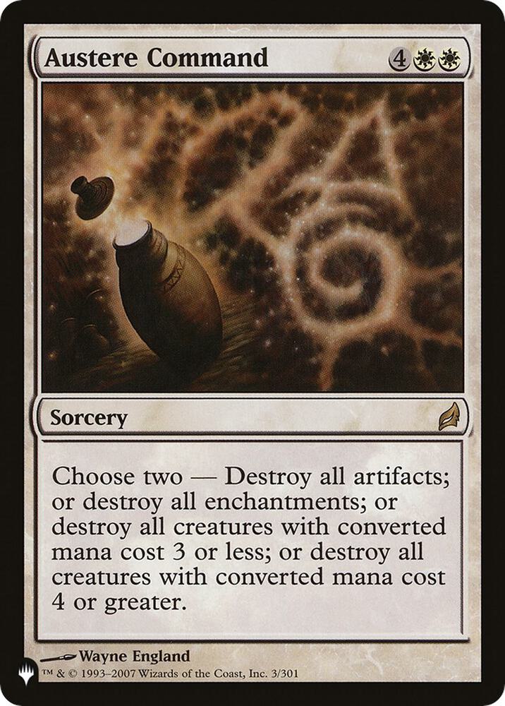 Austere Command (LRW) 3/301 card from The List Reprints
