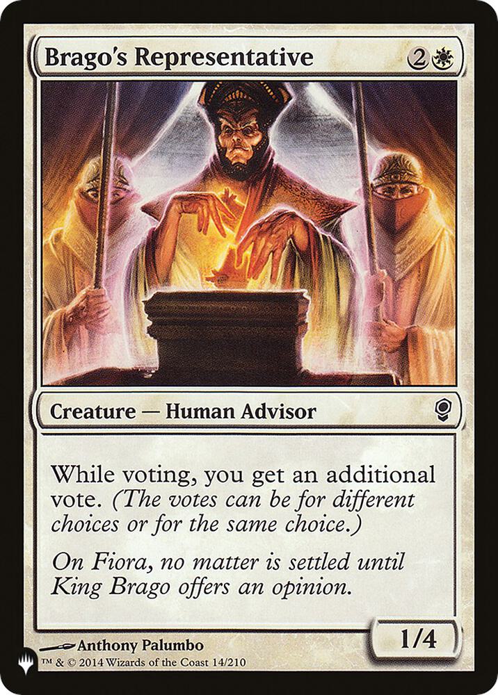 Brago's Representative 14/210 card from The List Reprints
