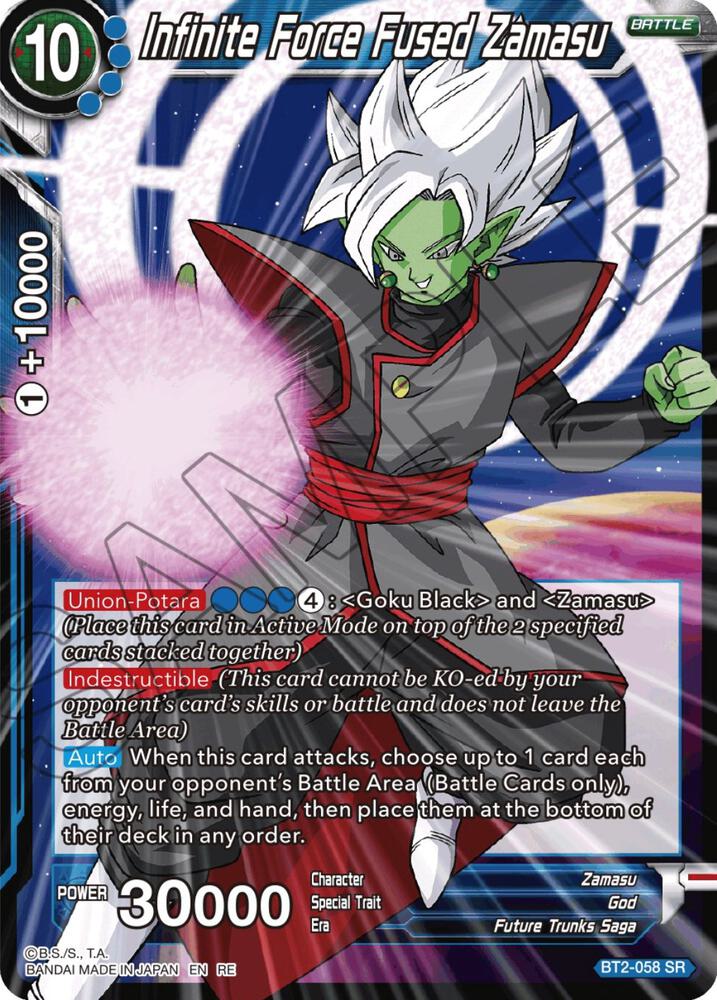 Infinite Force Fused Zamasu (Reprint) BT2-058 card from Expansion Deck Box Set 22: Ultimate Deck 2023