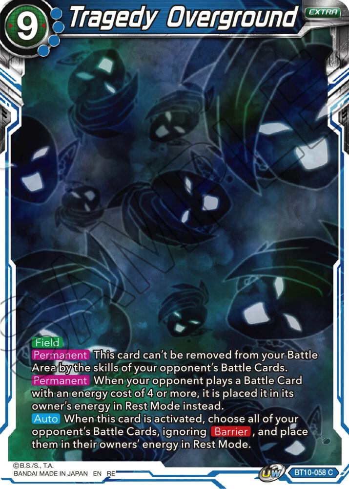 Tragedy Overground (Reprint) BT10-058 card from Expansion Deck Box Set 22: Ultimate Deck 2023