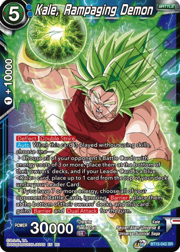 Kale, Rampaging Demon (Reprint) BT15-042 card from Expansion Deck Box Set 22: Ultimate Deck 2023