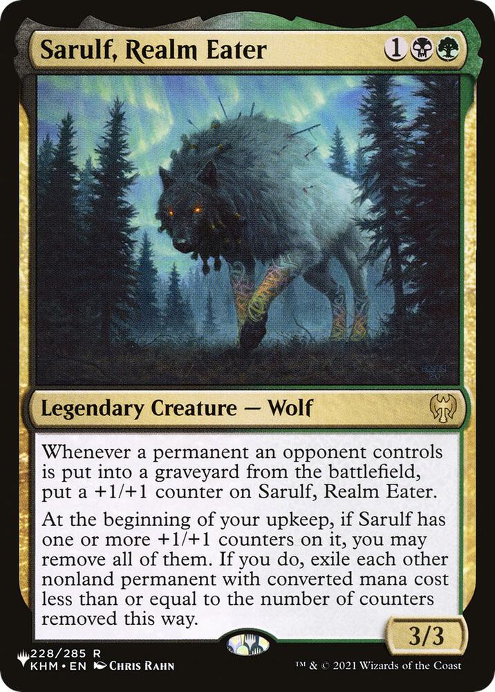 Sarulf, Realm Eater 228/285 card from The List Reprints