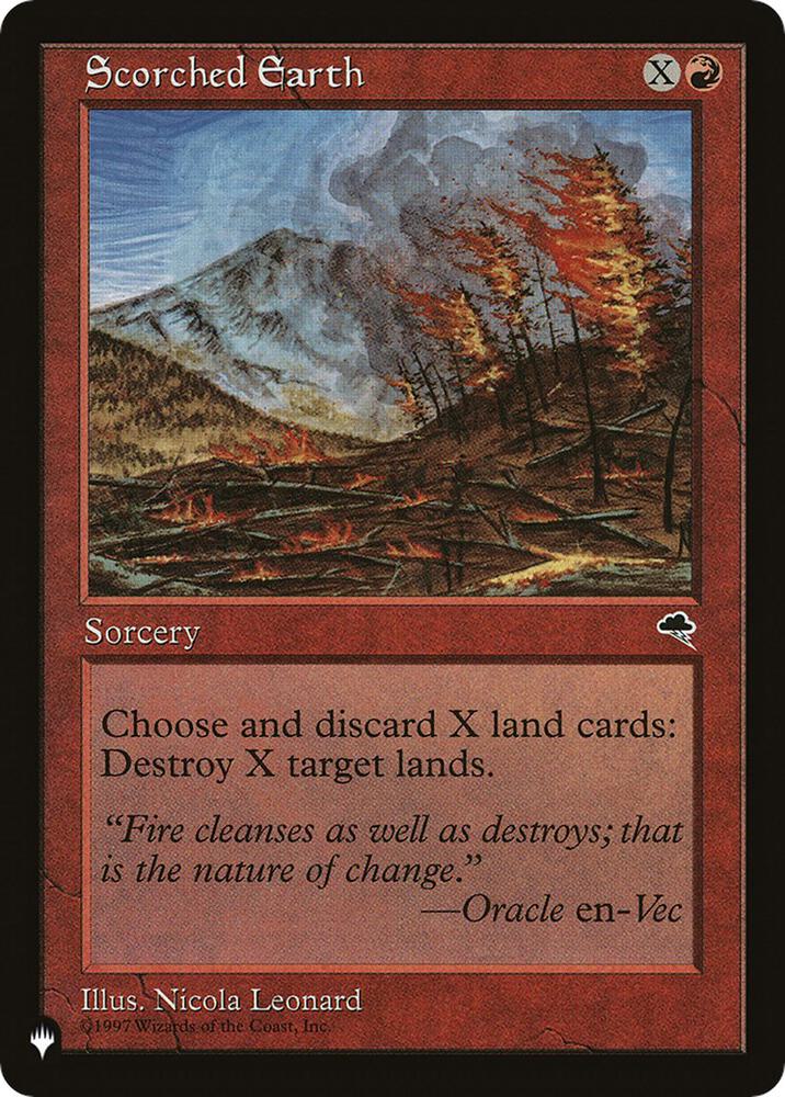 Scorched Earth card from The List Reprints