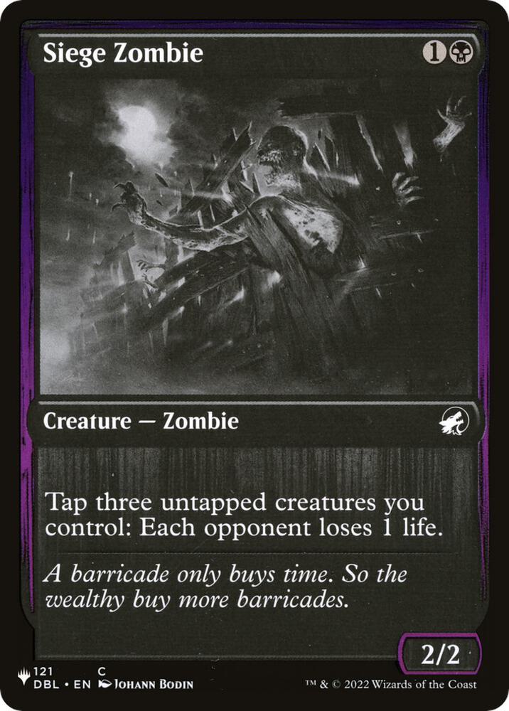 Siege Zombie 121 card from The List Reprints