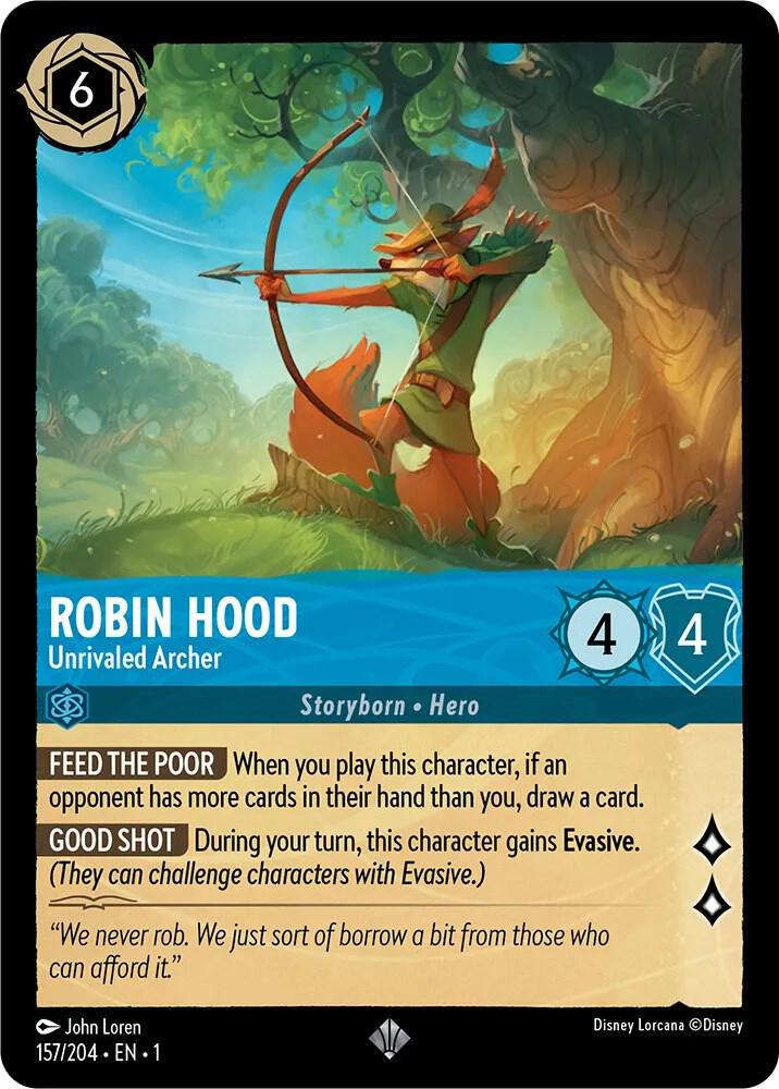 Robin Hood - Unrivaled Archer 157/204 card from The First Chapter