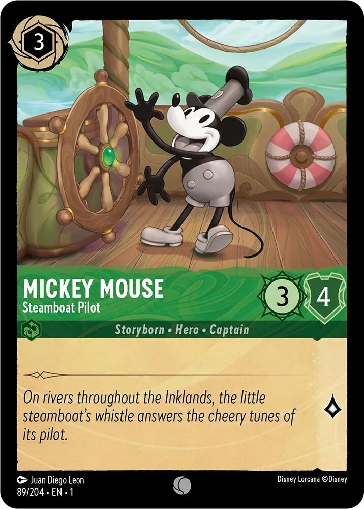 Mickey Mouse - Steamboat Pilot 89/204 card from The First Chapter