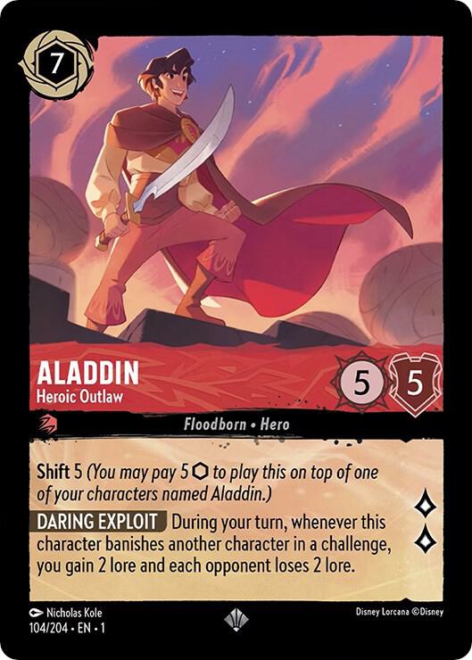 Aladdin - Heroic Outlaw 104/204 card from The First Chapter