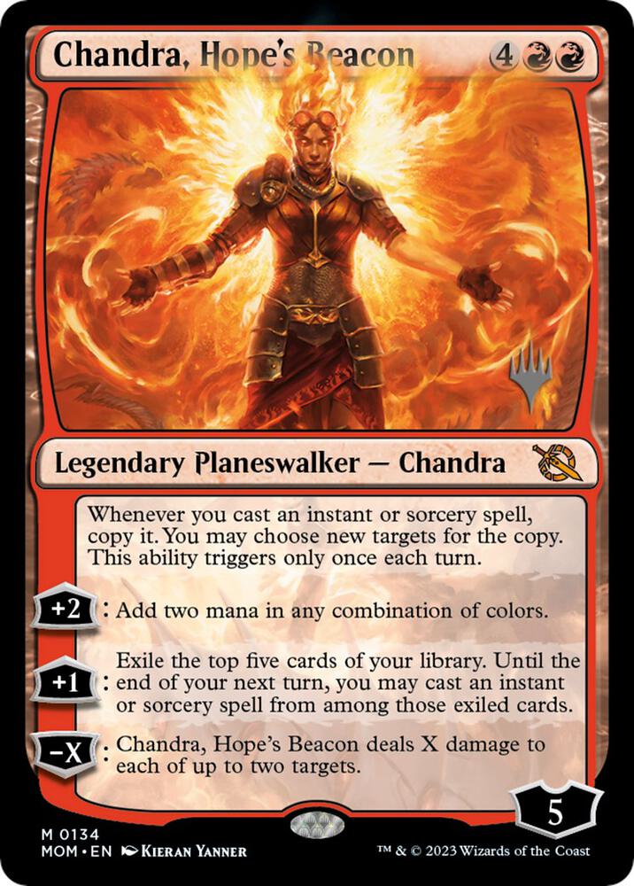 Chandra, Hope's Beacon 134 card from Promo Pack: March of the Machine