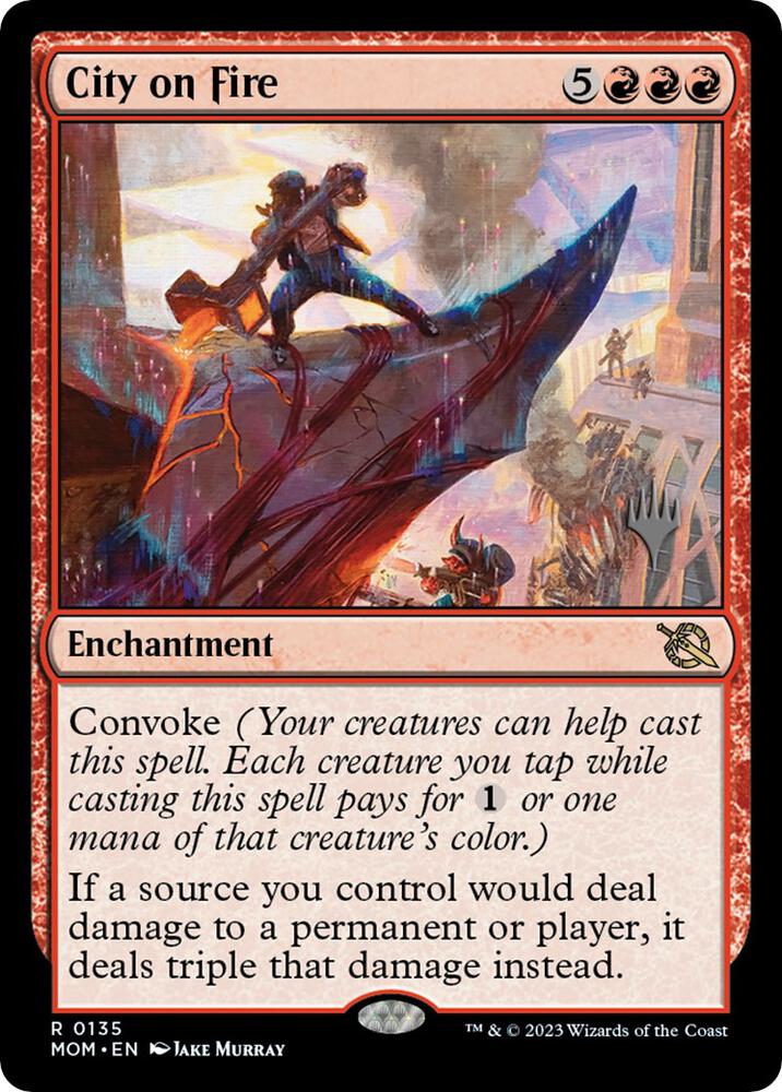 City on Fire 135 card from Promo Pack: March of the Machine