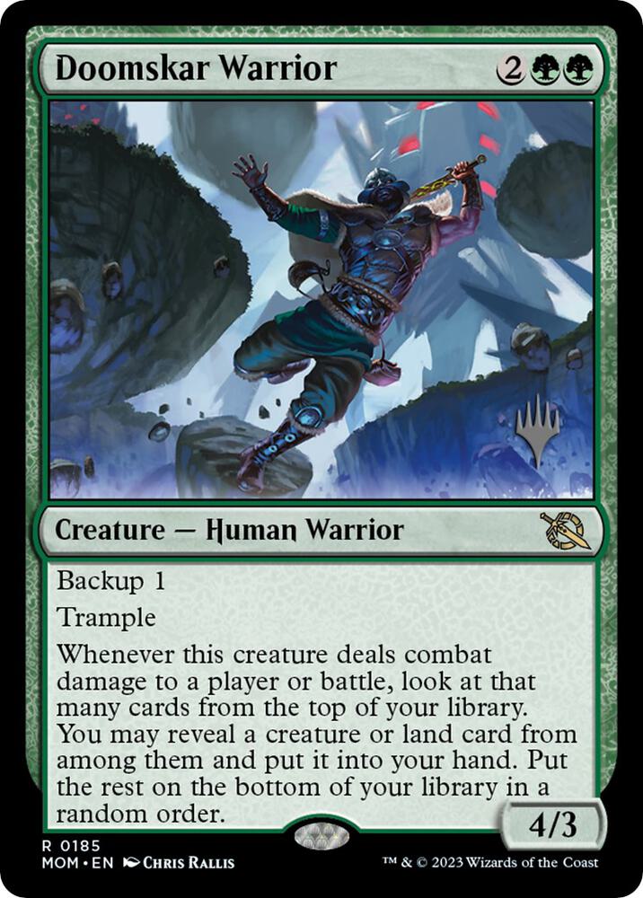 Doomskar Warrior 185 card from Promo Pack: March of the Machine