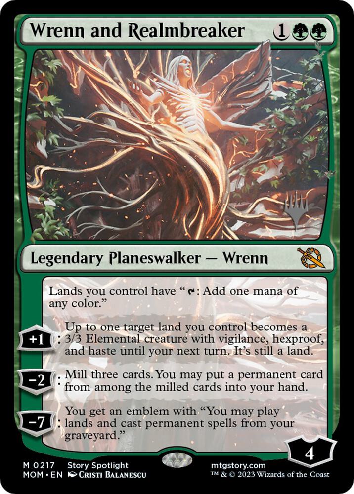 Wrenn and Realmbreaker 217 card from Promo Pack: March of the Machine