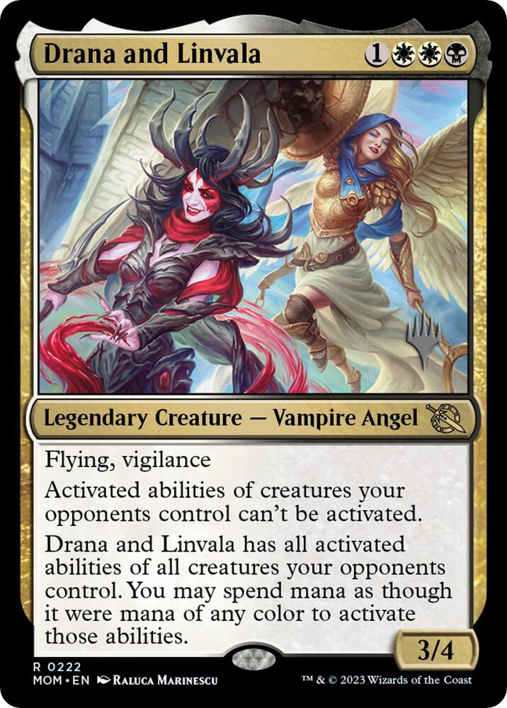 Drana and Linvala 222 card from Promo Pack: March of the Machine