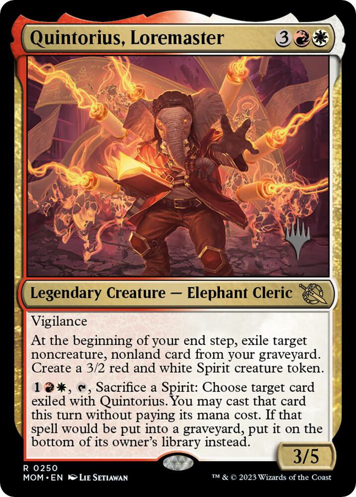 Quintorius, Loremaster 250 card from Promo Pack: March of the Machine