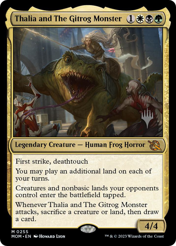 Thalia and The Gitrog Monster 255 card from Promo Pack: March of the Machine
