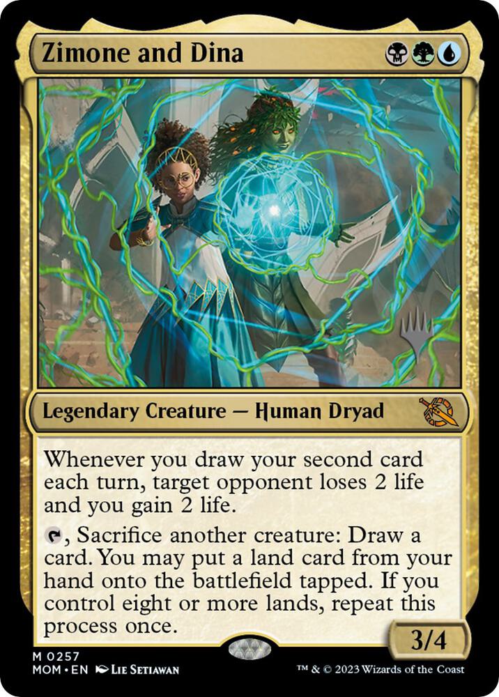 Zimone and Dina 257 card from Promo Pack: March of the Machine